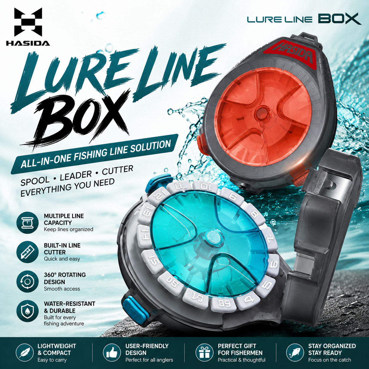 Fishing Line Dispenser - Caja para guardar hilo de pesca